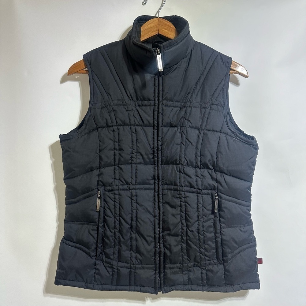 WOOLRICH black quilted nylon puffer winter fall vest